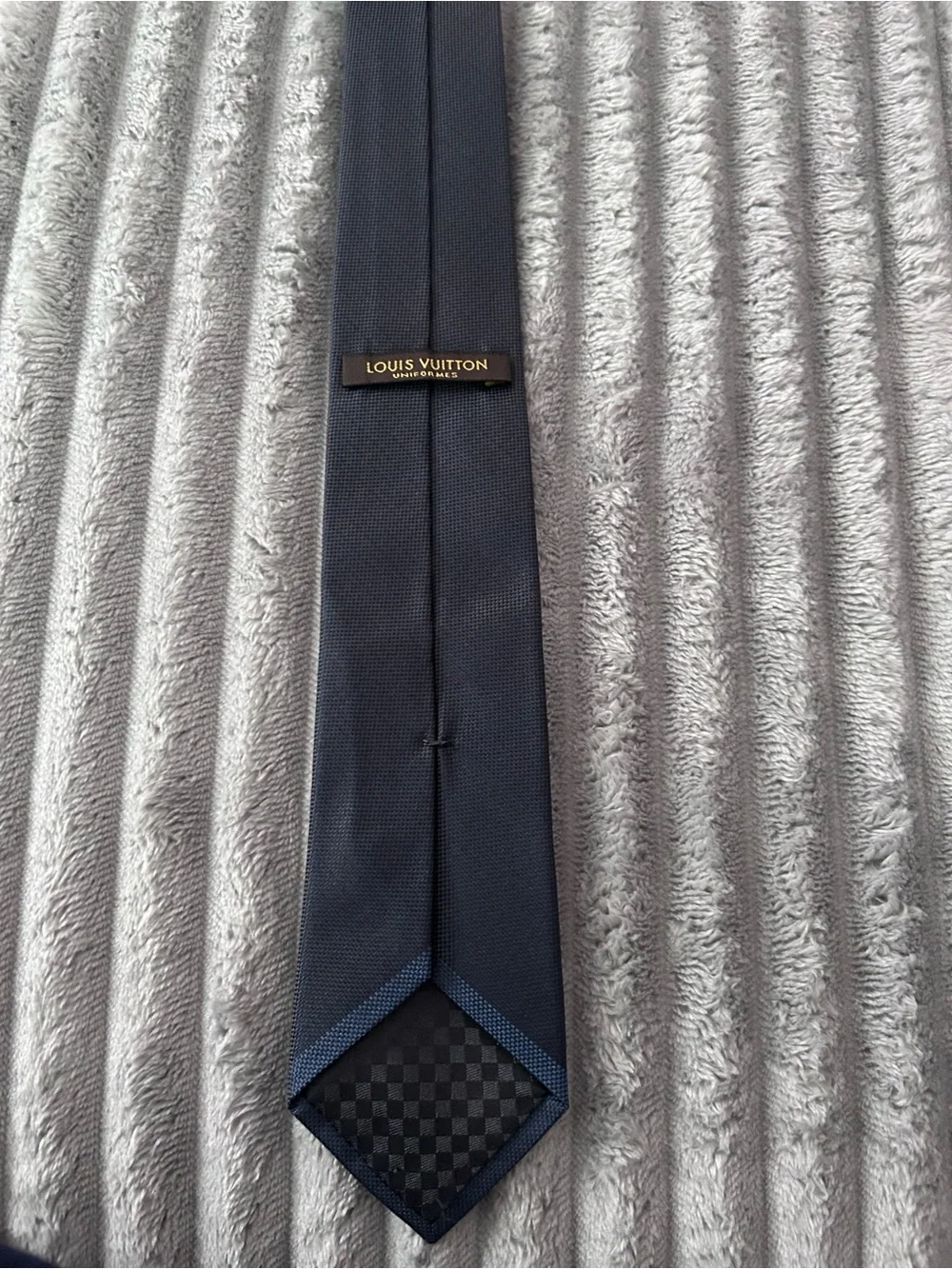 Louis Vuitton Men's Navy Textured Tie
